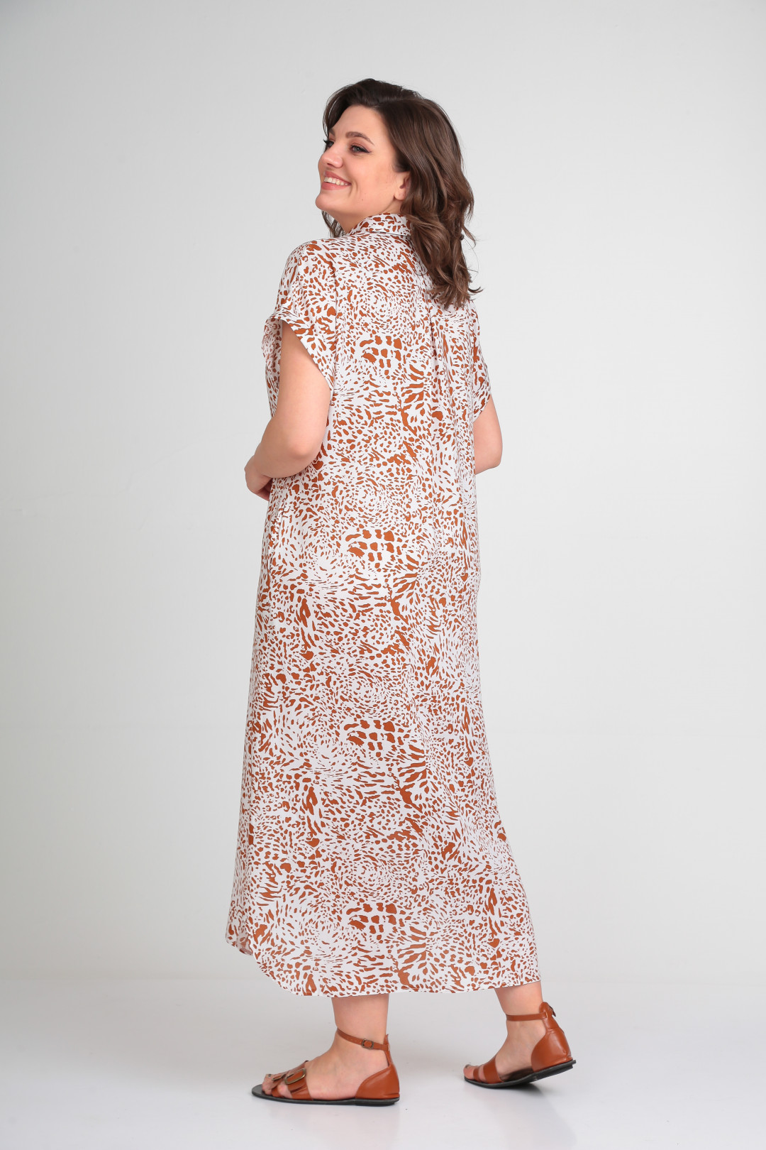 Платье Мишель Шик 993/1 белый, леопардовый принт